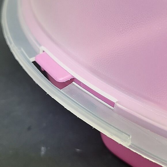 VTG Rubbermaid Servin Saver 12" Round Vegetable Fruit Dip Tray 0259 Pink Rose - Picture 8 of 8